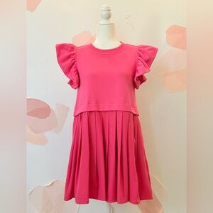 Entro Fuchsia Ruffle Sleeve Dress